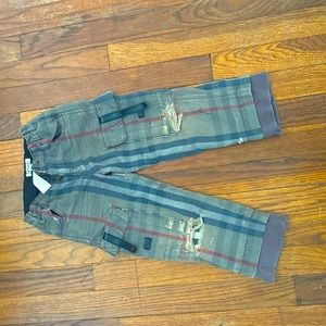 Burberry pants that are worn out